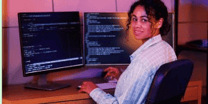 student learning web development
